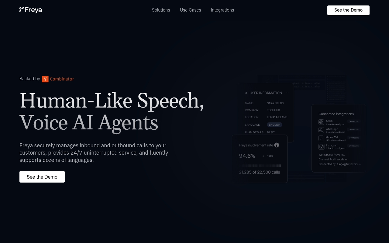 Freya Voice website