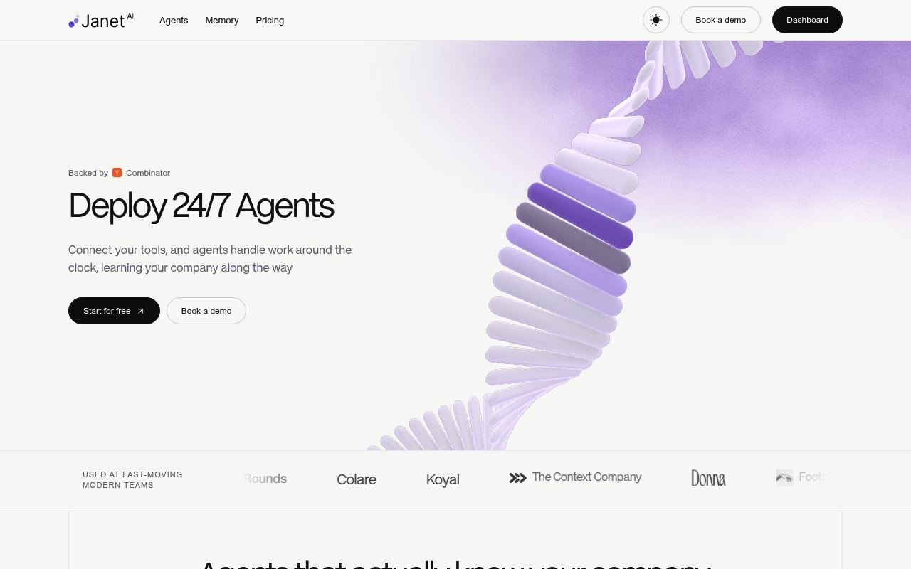 Janet AI website