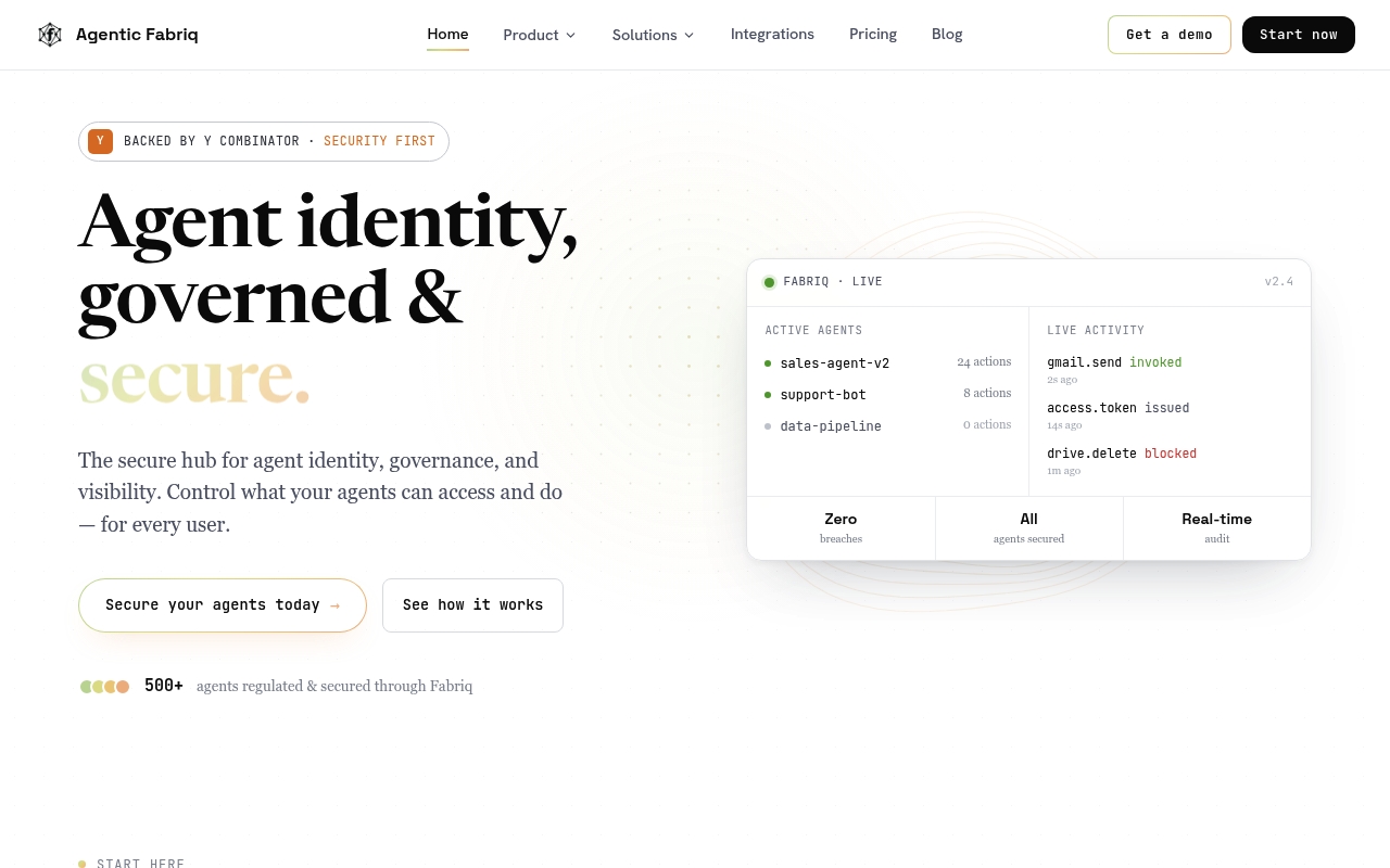 Agentic Fabriq website