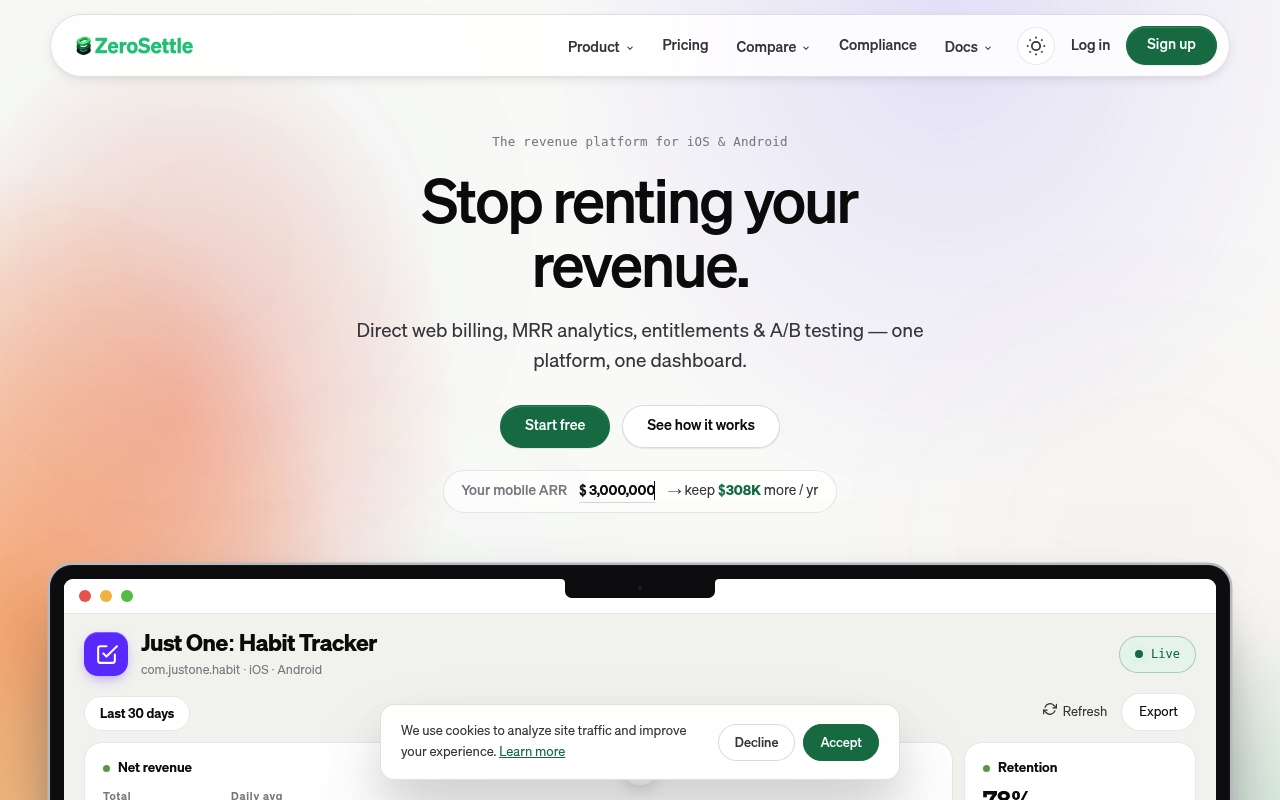 ZeroSettle website