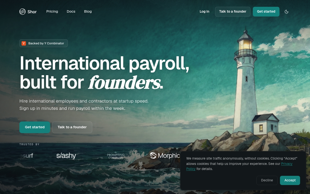 Shor (YC S25) website
