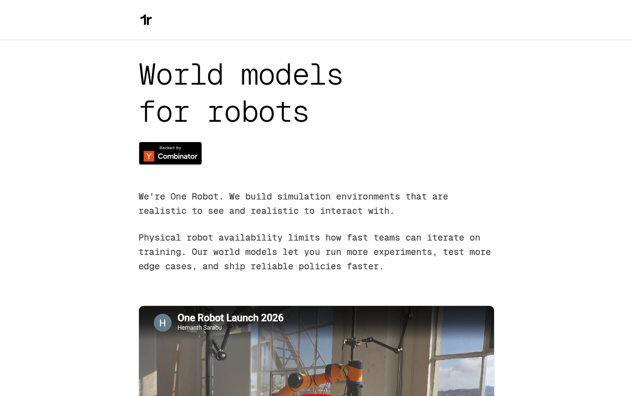 One Robot website