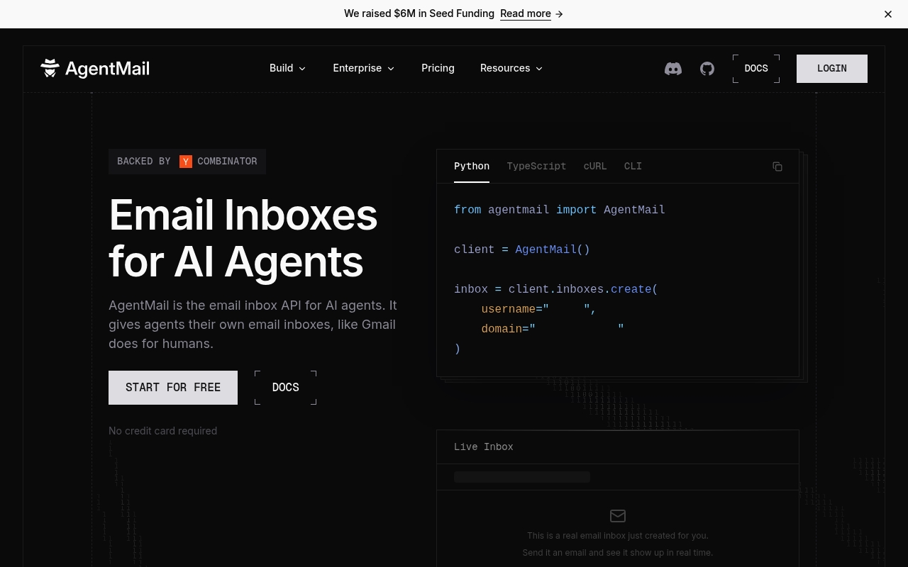 AgentMail website