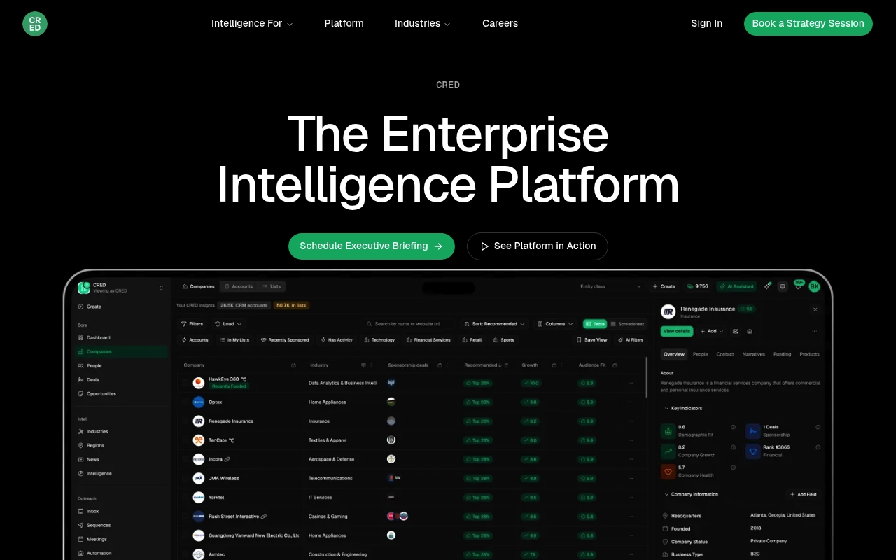 CRED website