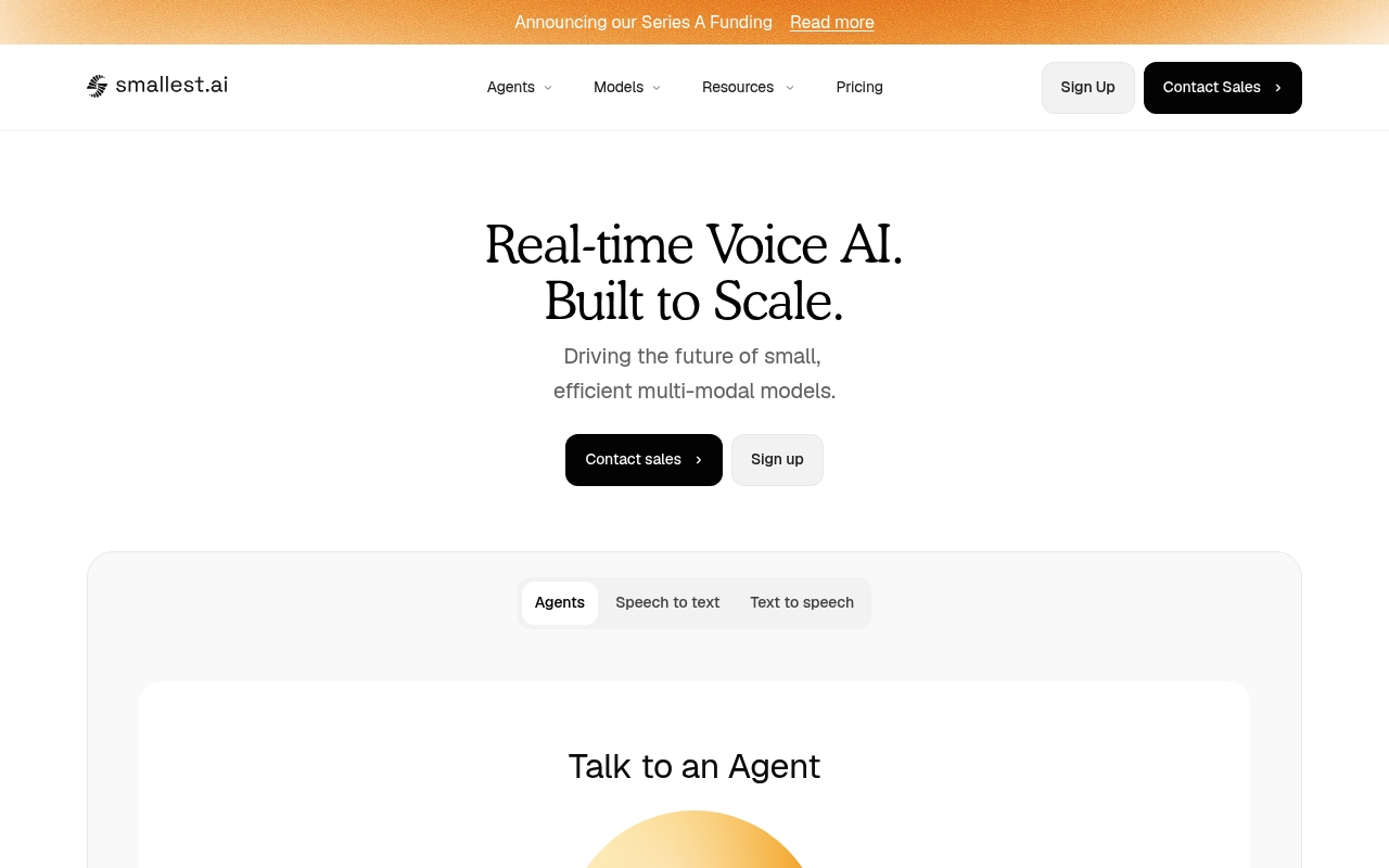 Smallest AI website