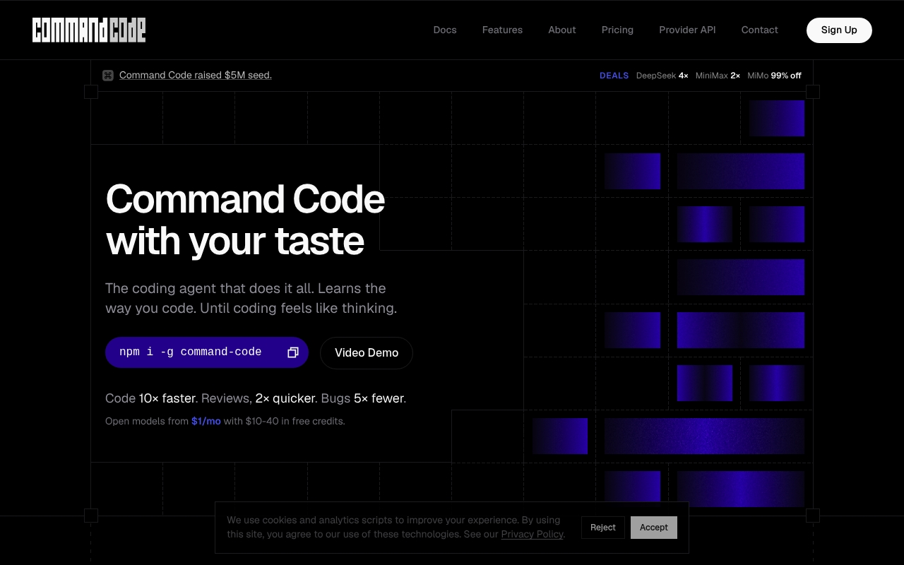 Command Code website