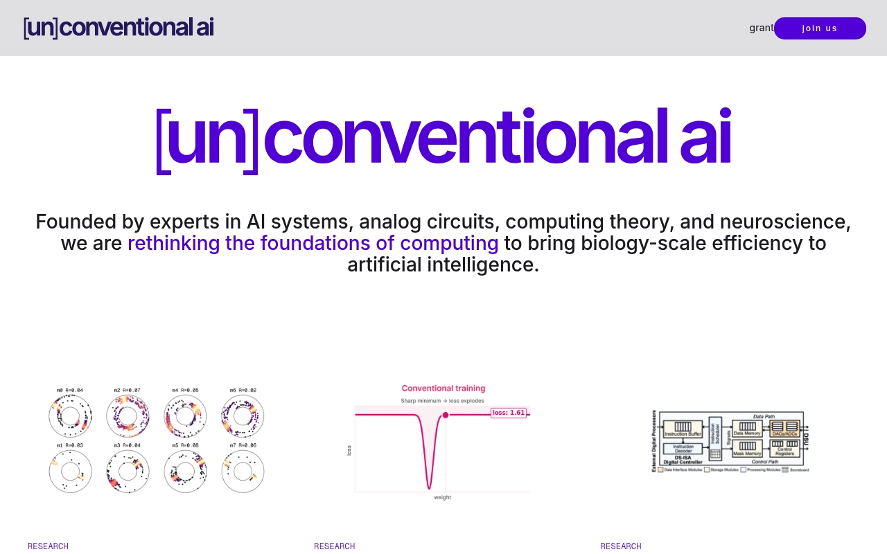 Unconventional AI website