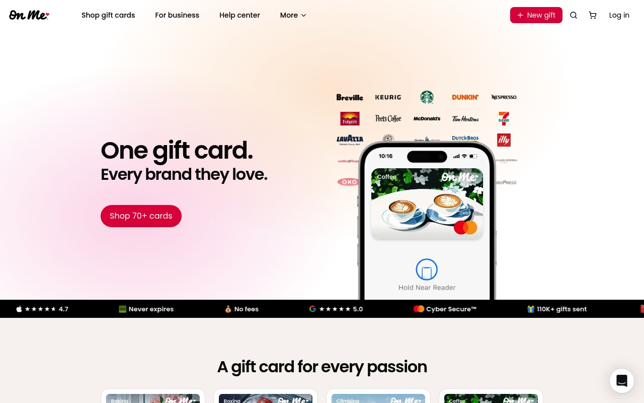 On Me website