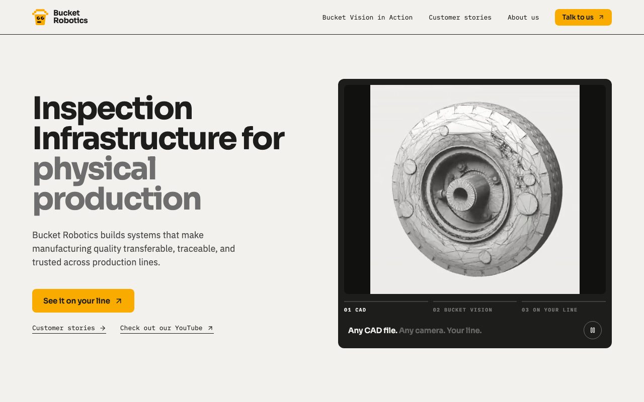 Bucket Robotics website