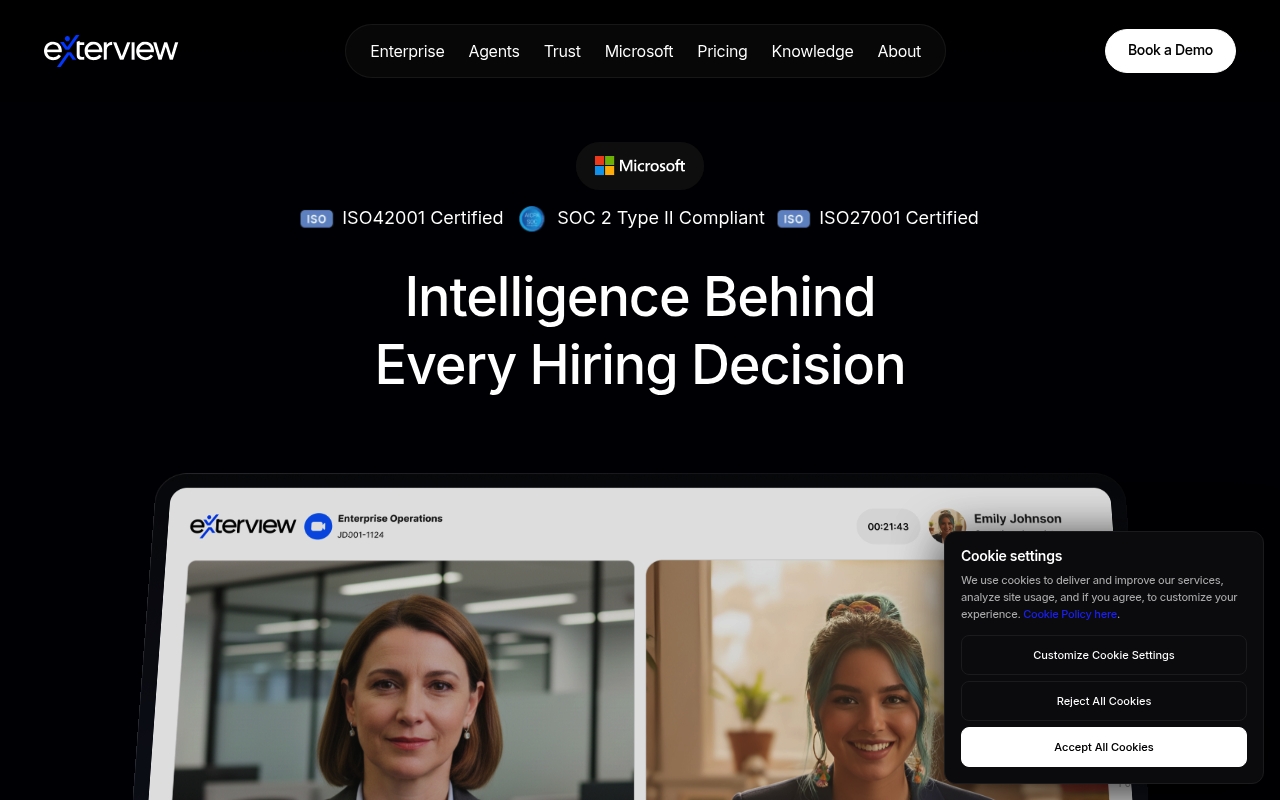 Exterview AI website