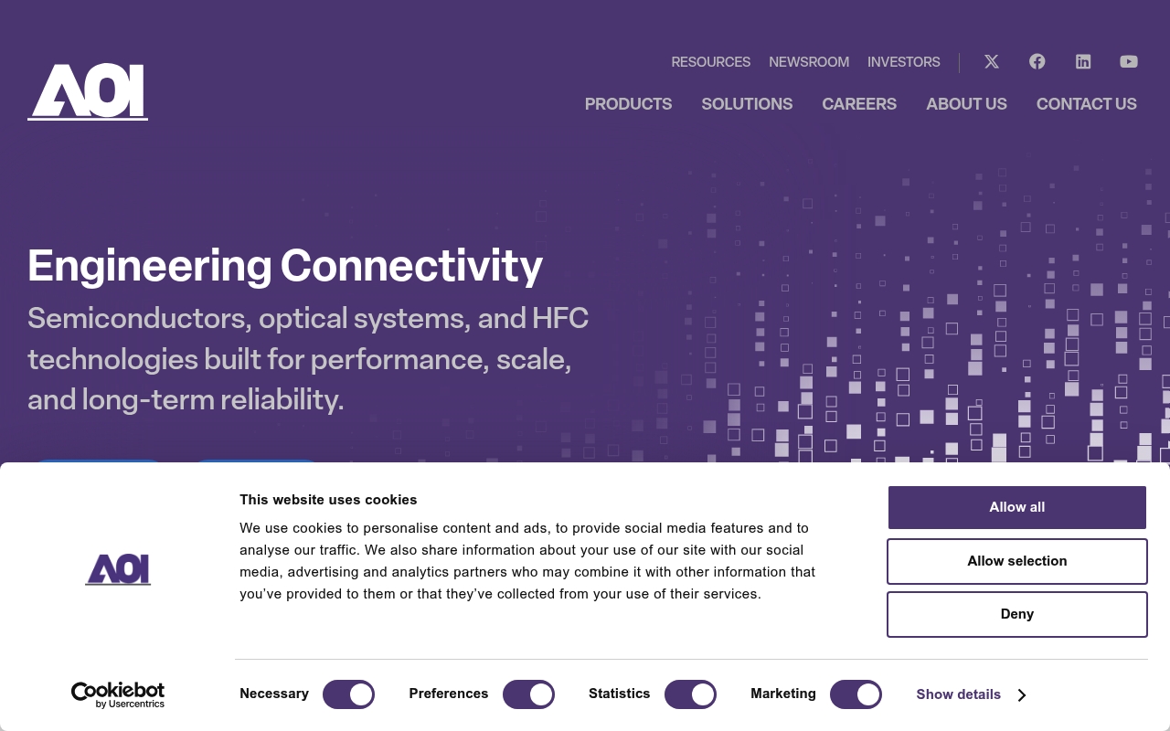Applied Optoelectronics website