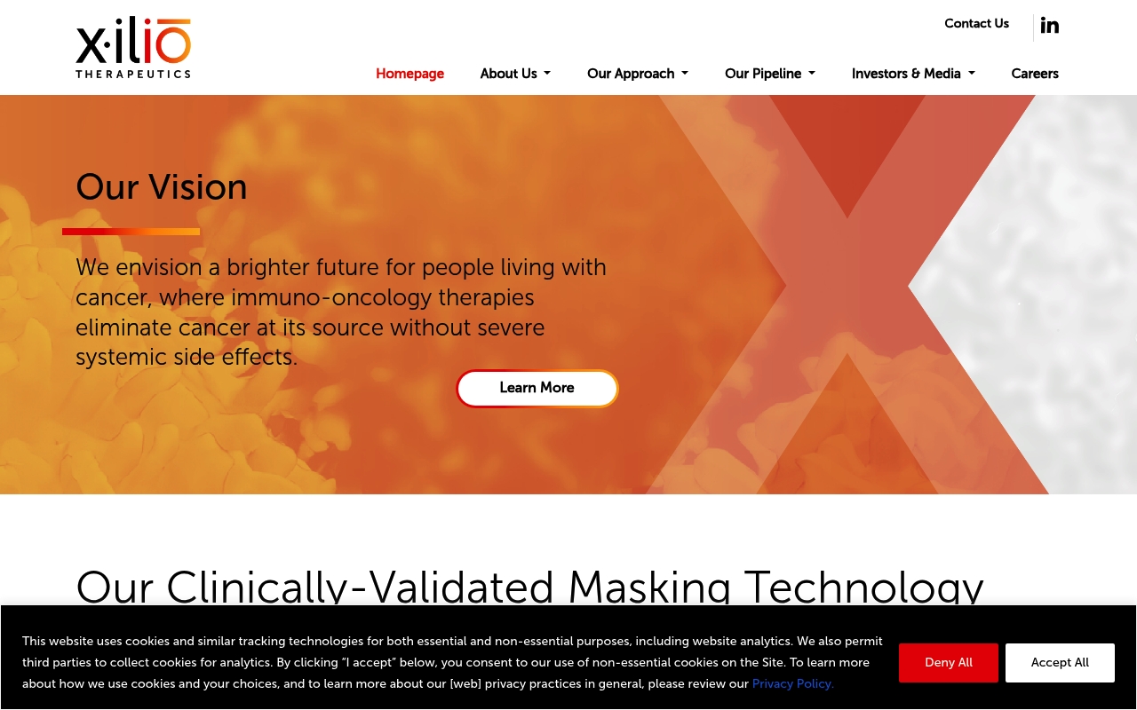 Xilio Therapeutics website