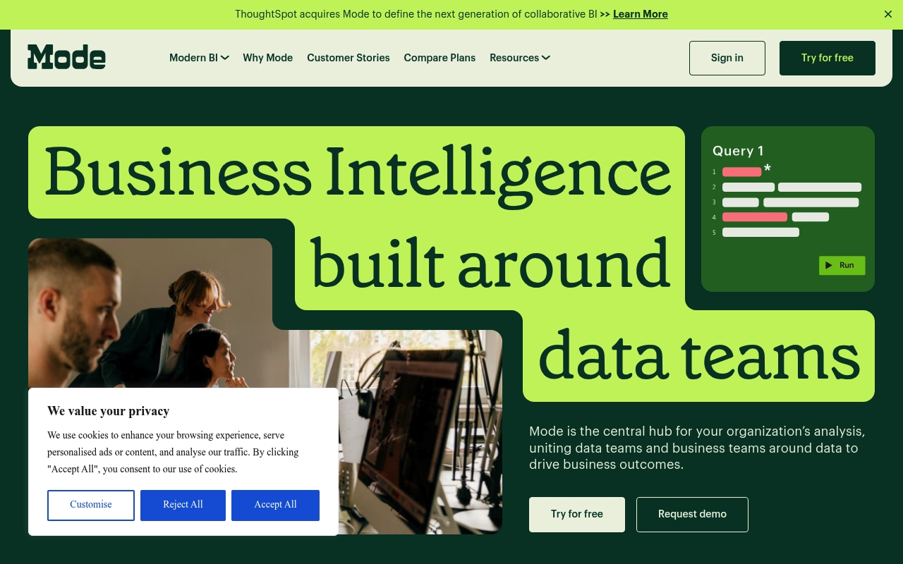 Mode Analytics website