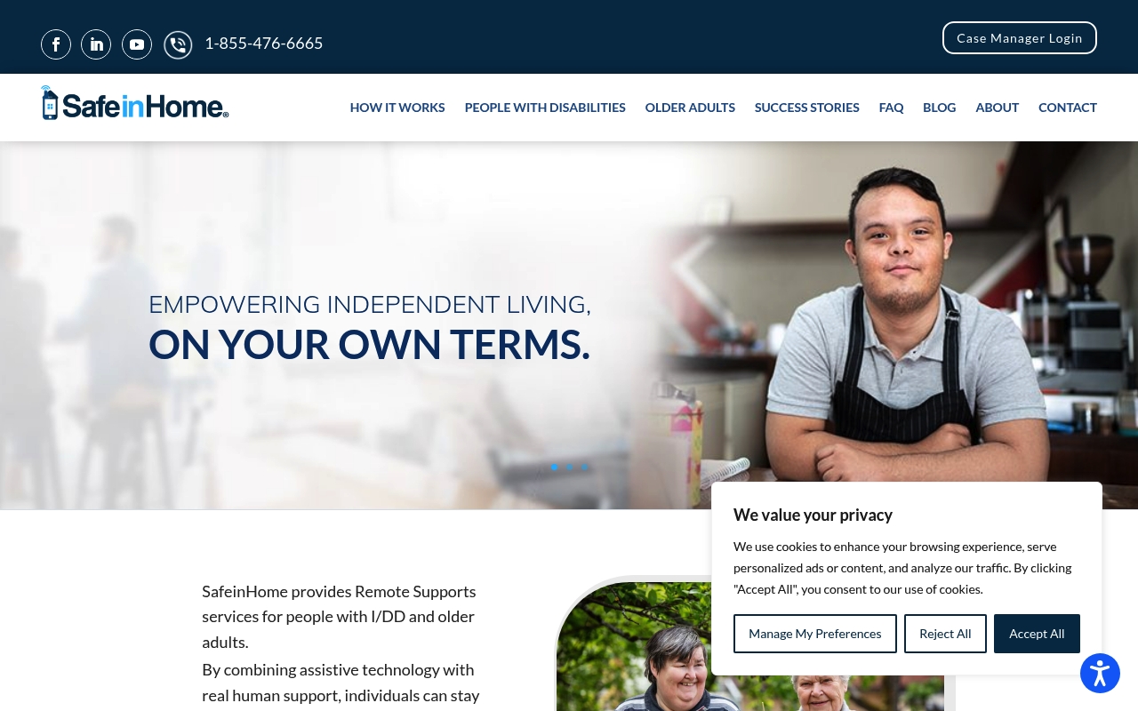 SafeinHome website