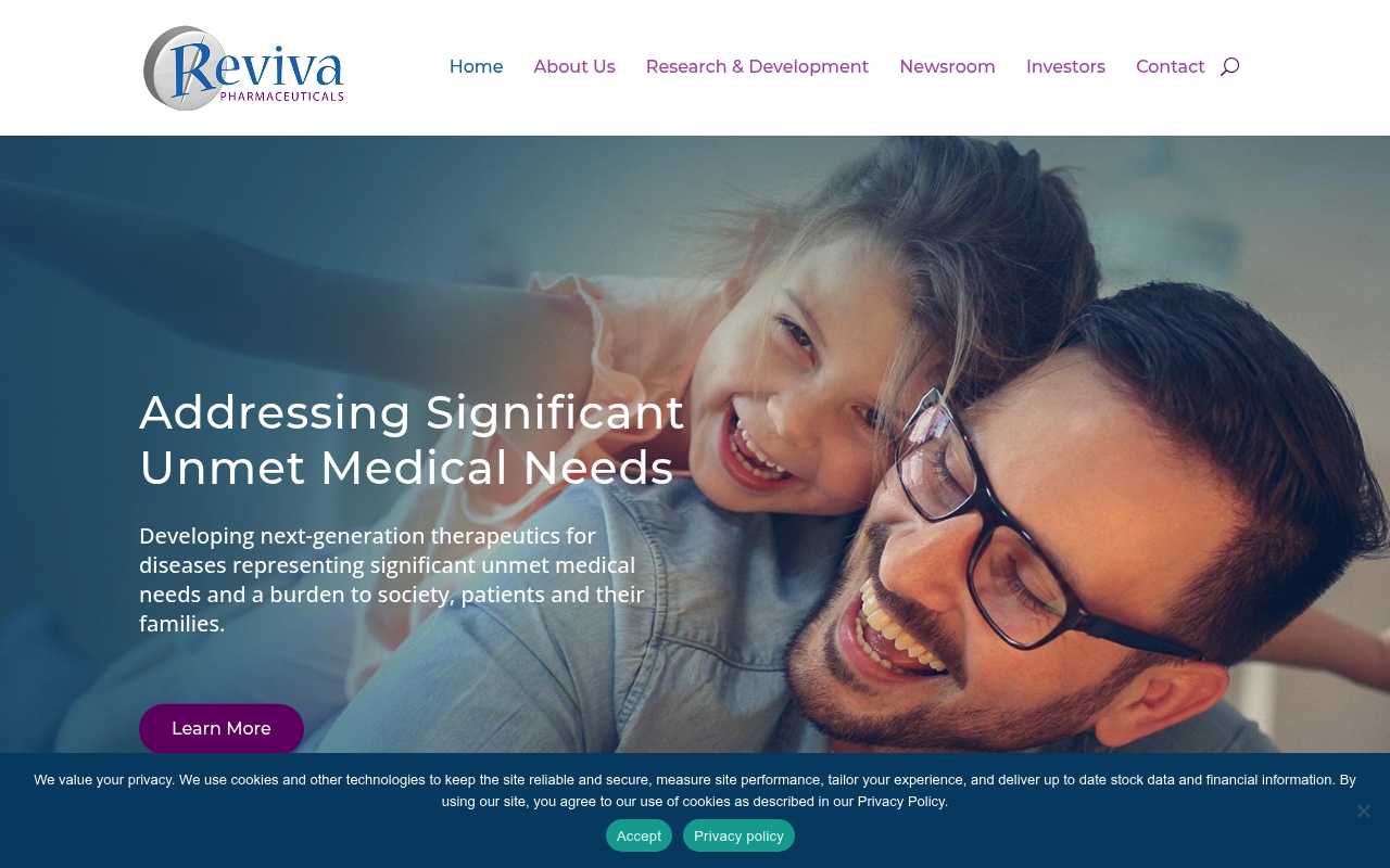 Reviva Pharmaceuticals website