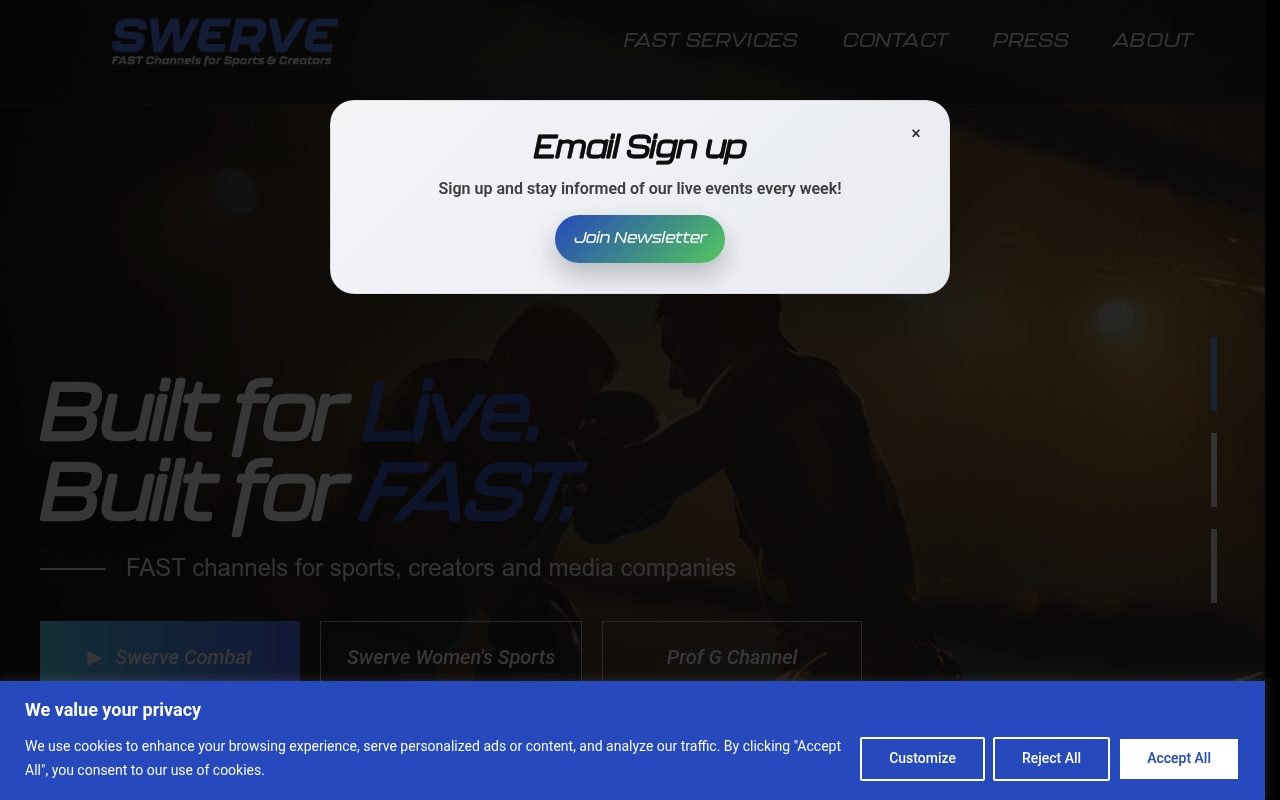 Swerve TV website