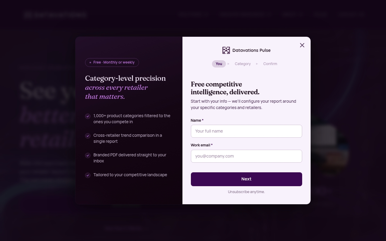 Datavations website
