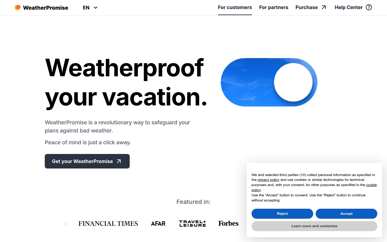 WeatherPromise website