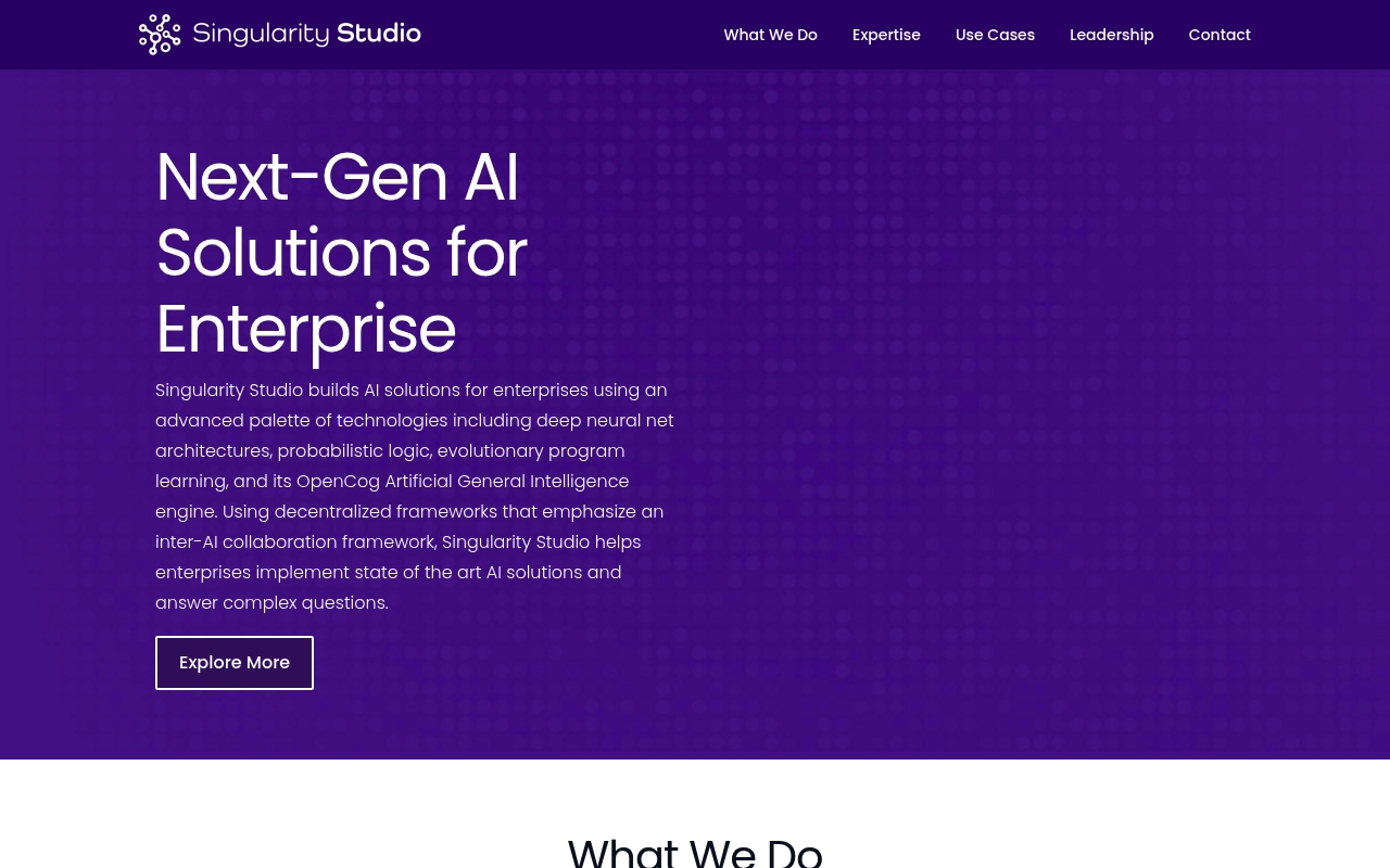 Singularity Studio website