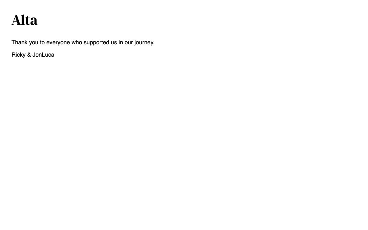 Alta website