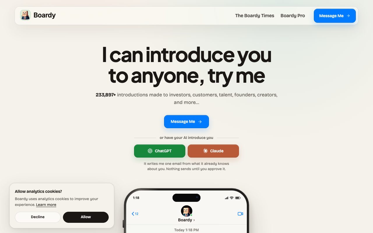 Boardy website
