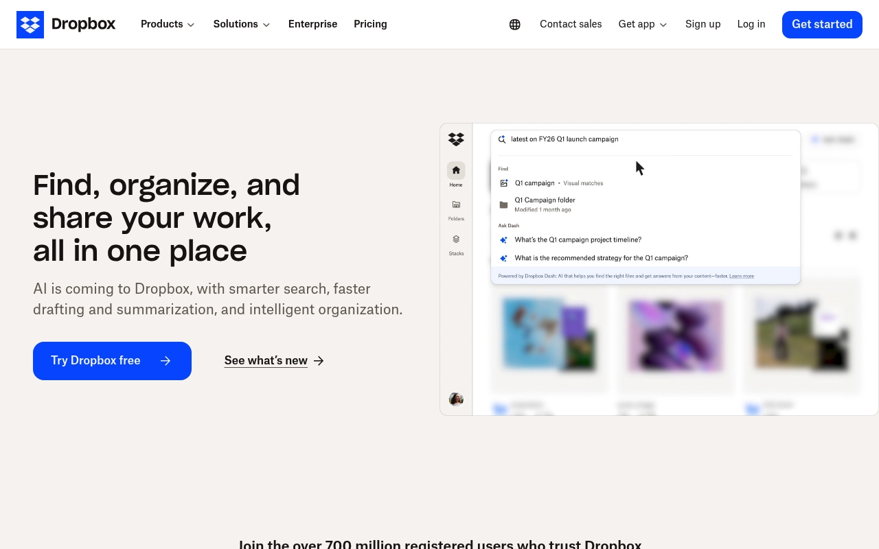 Dropbox website