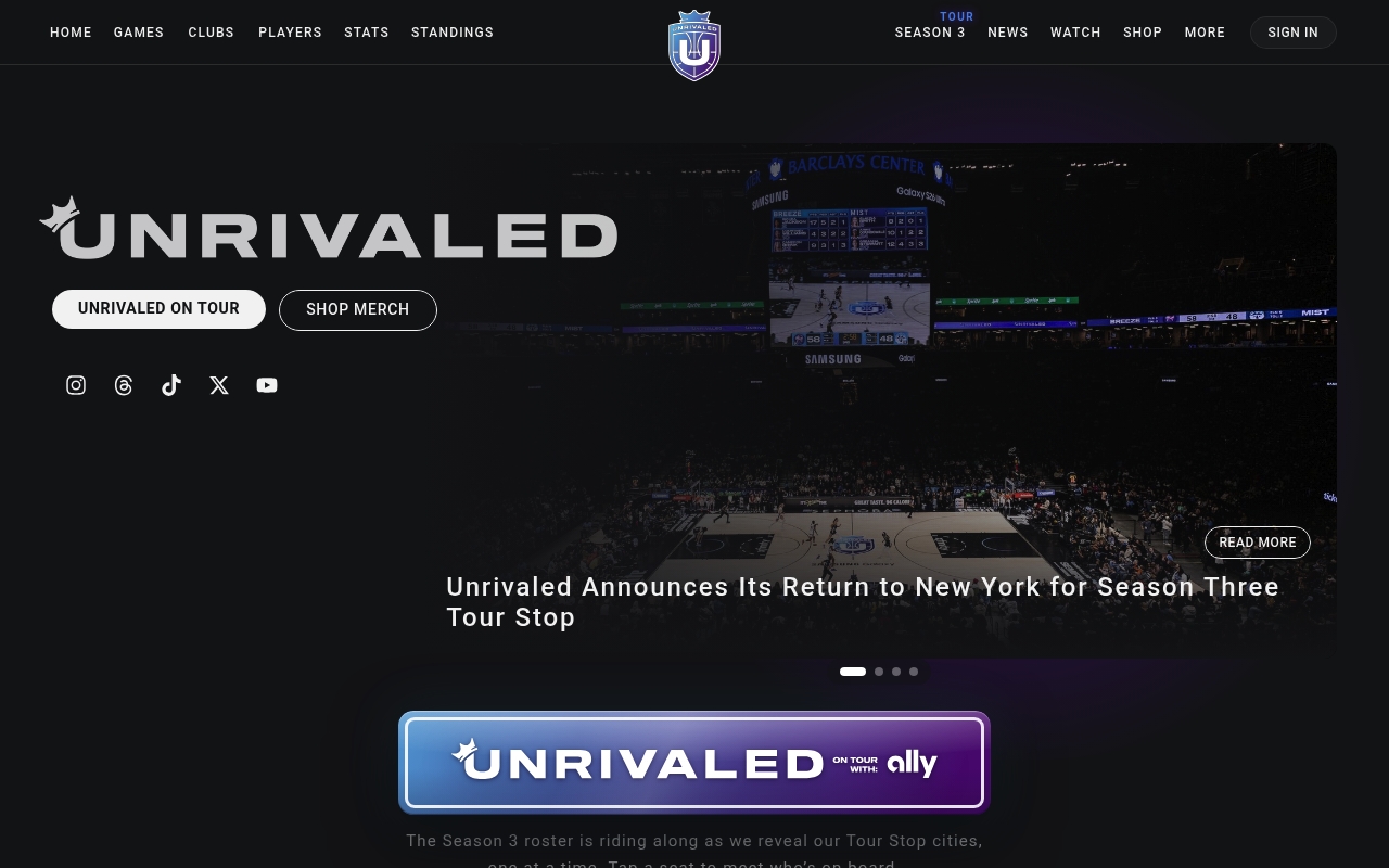 Unrivaled website