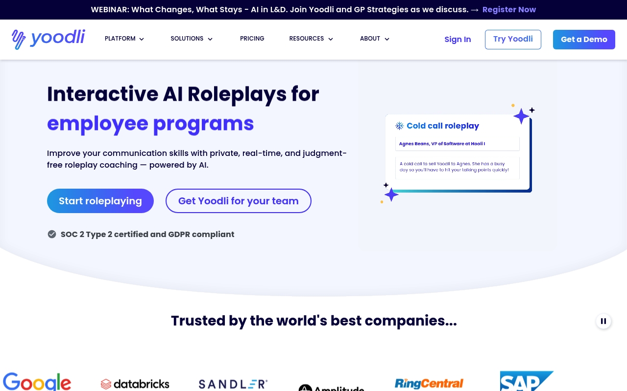 Yoodli website