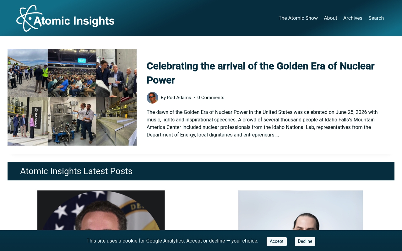 Atomic Insights website