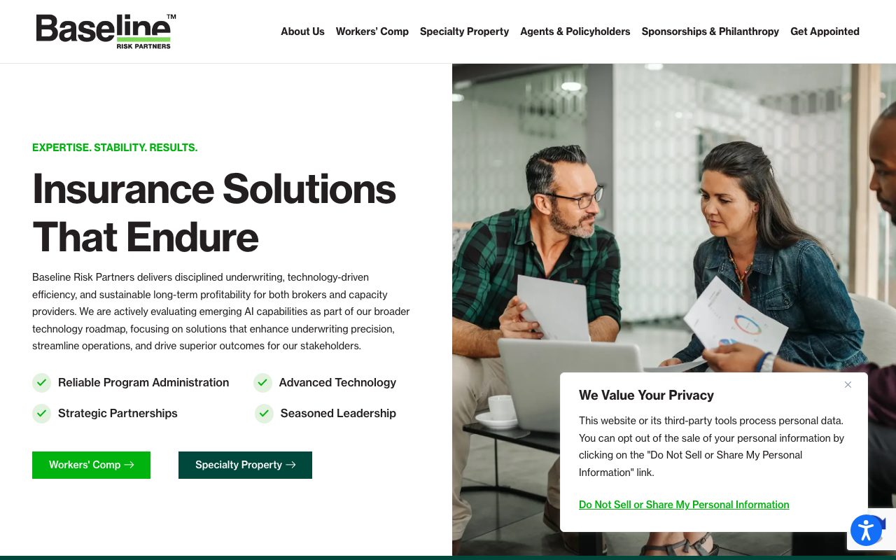 Baseline Risk Partners website