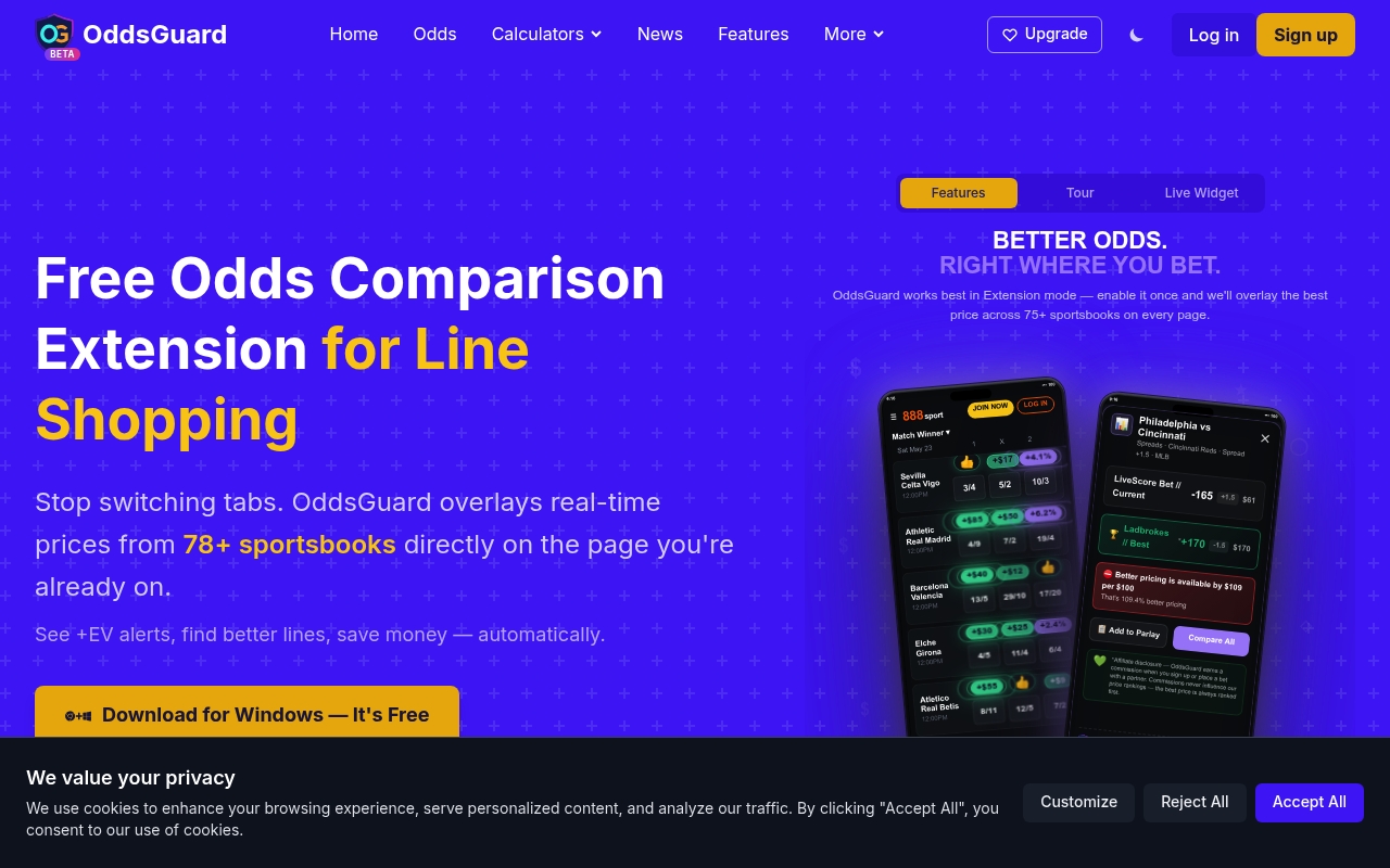 Oddsguard website