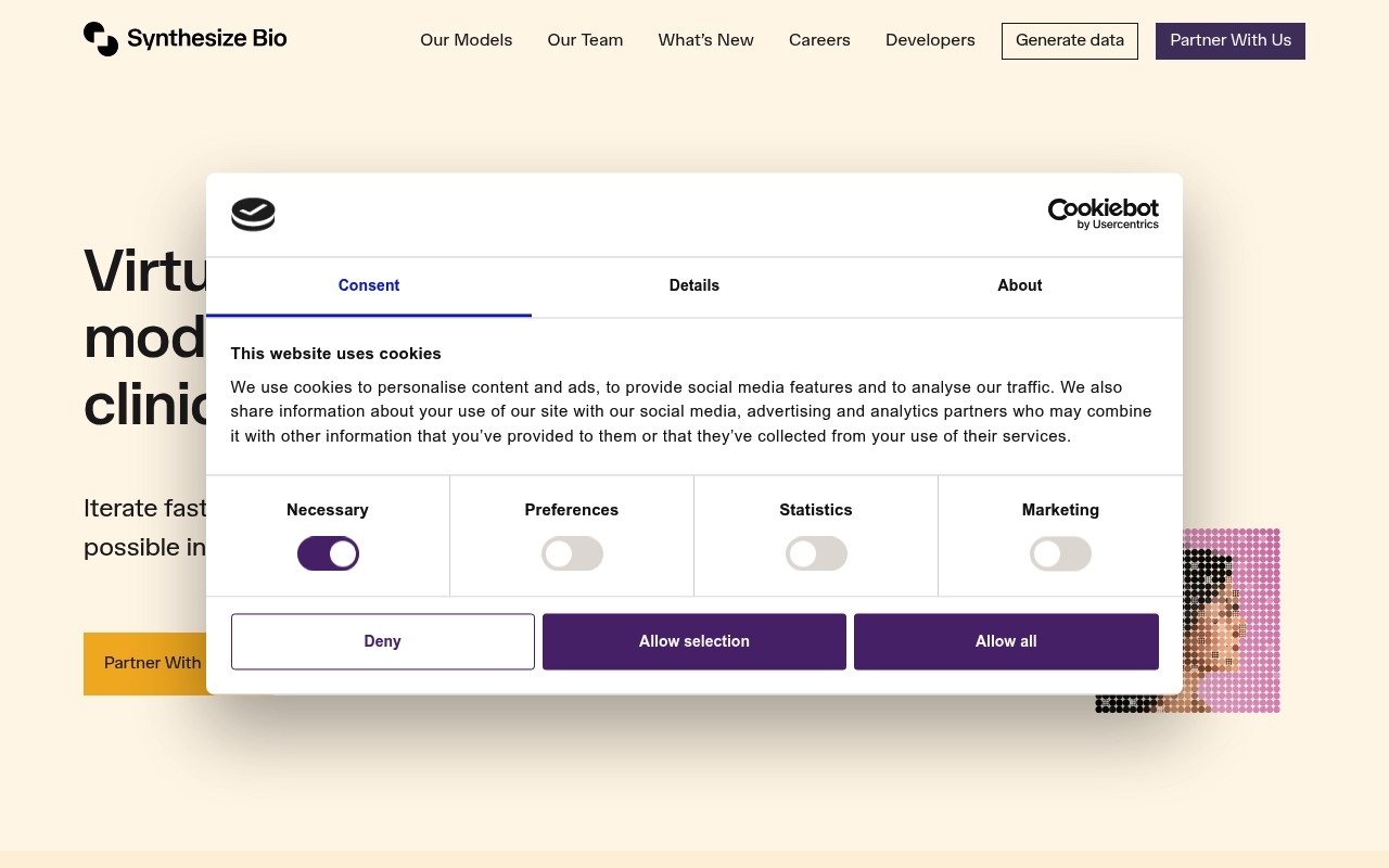 Synthesize Bio website
