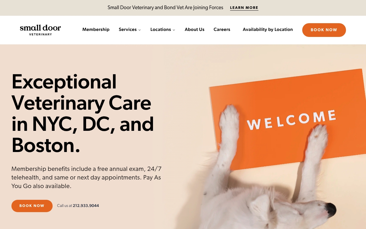 Small Door Veterinary website