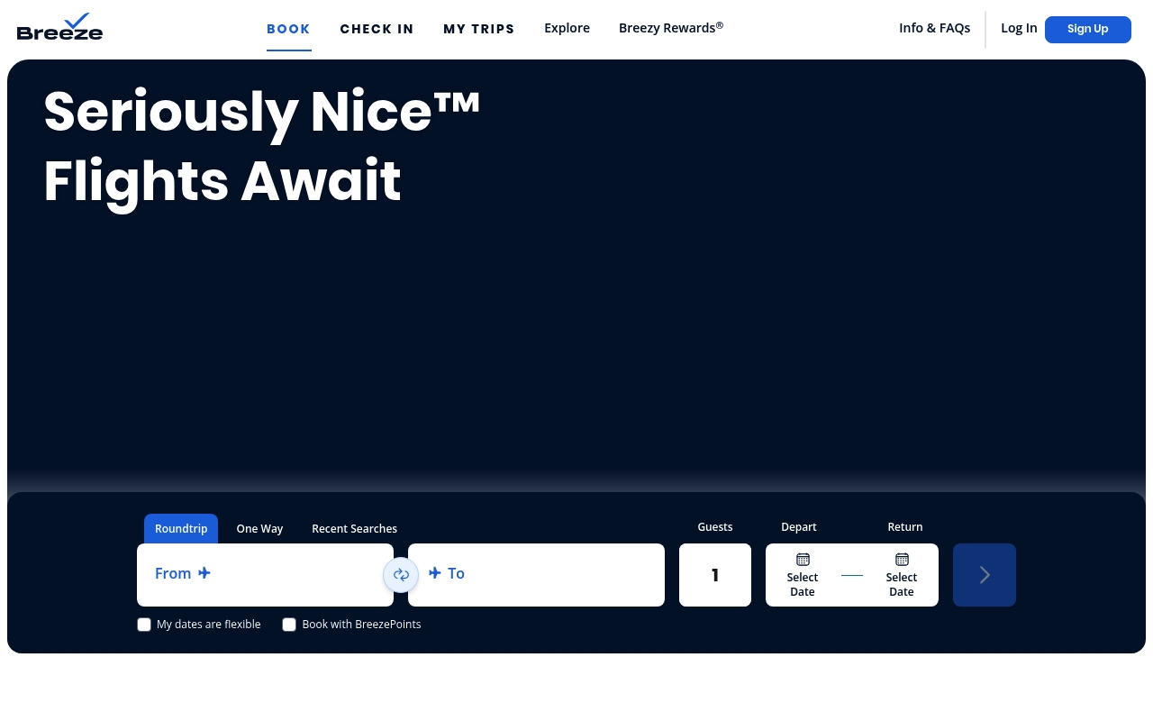 Breeze Airways website