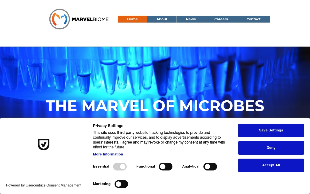 MarvelBiome website