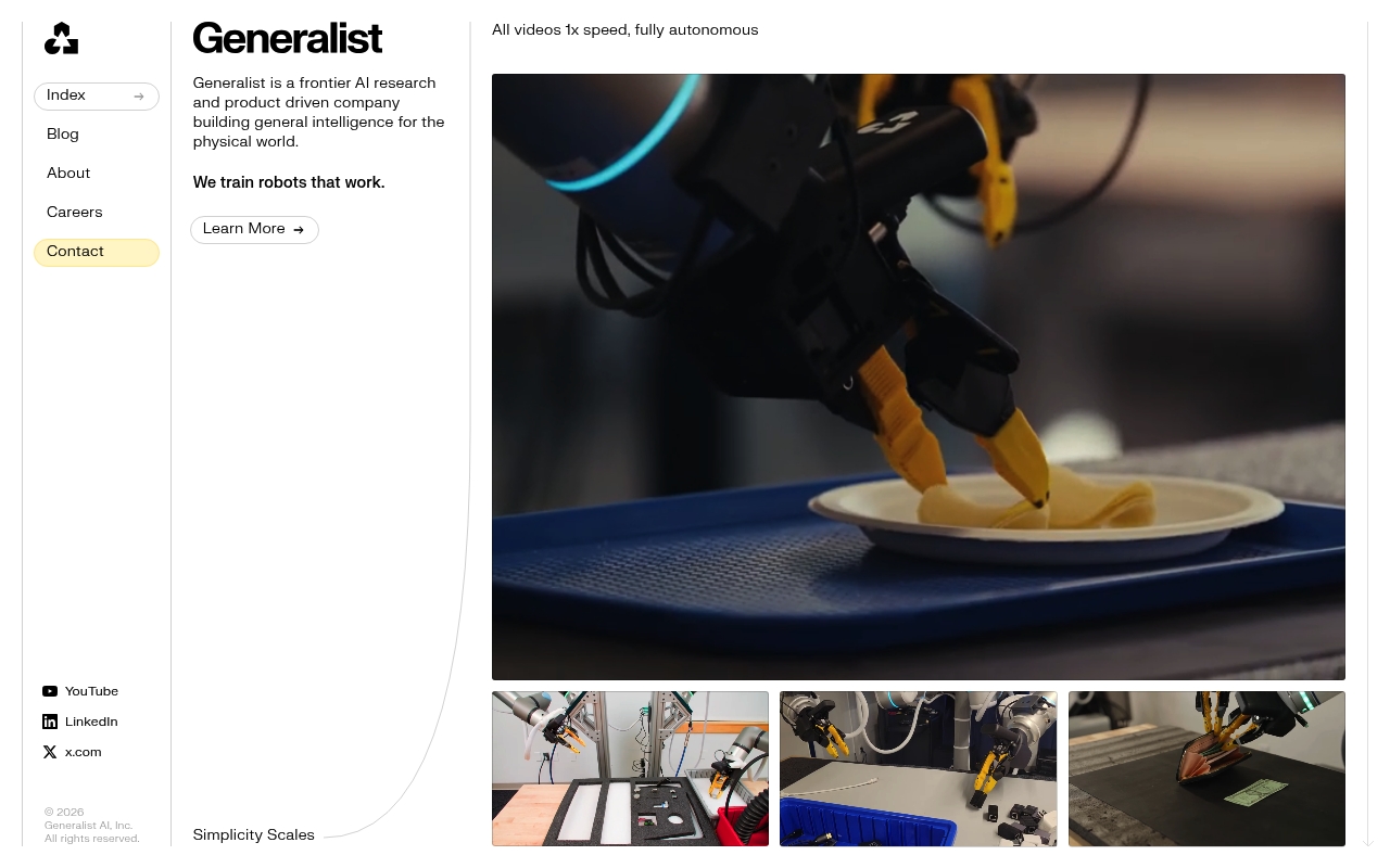 Generalist AI website