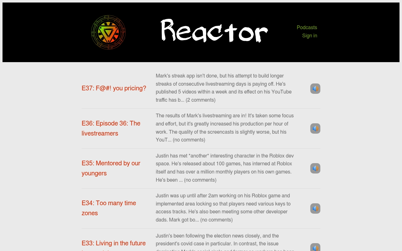Reactor website