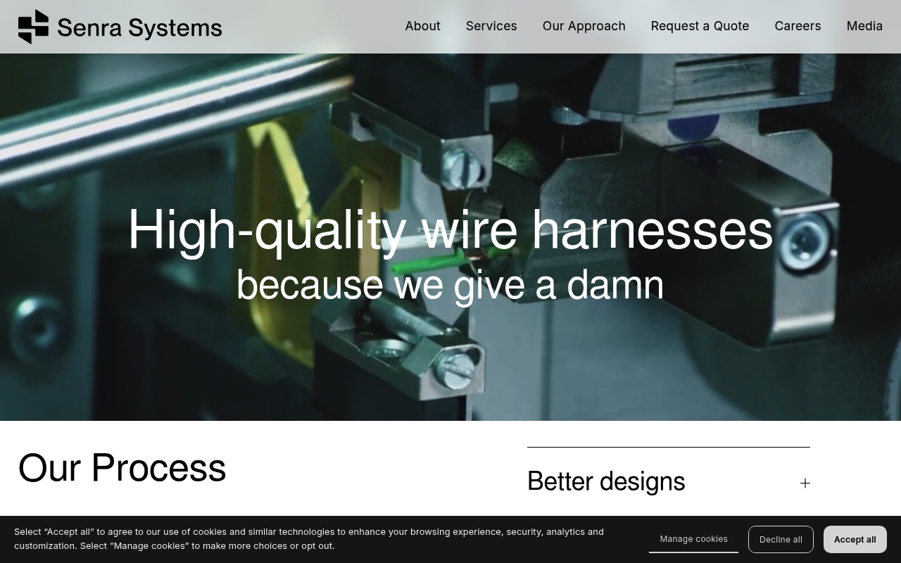 Senra Systems website