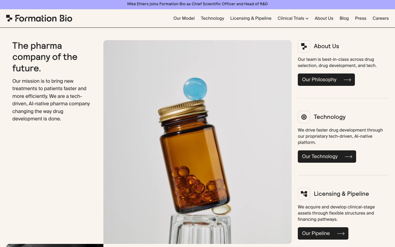 Formation Bio website
