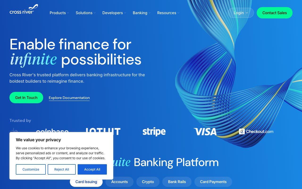Cross River Bank website