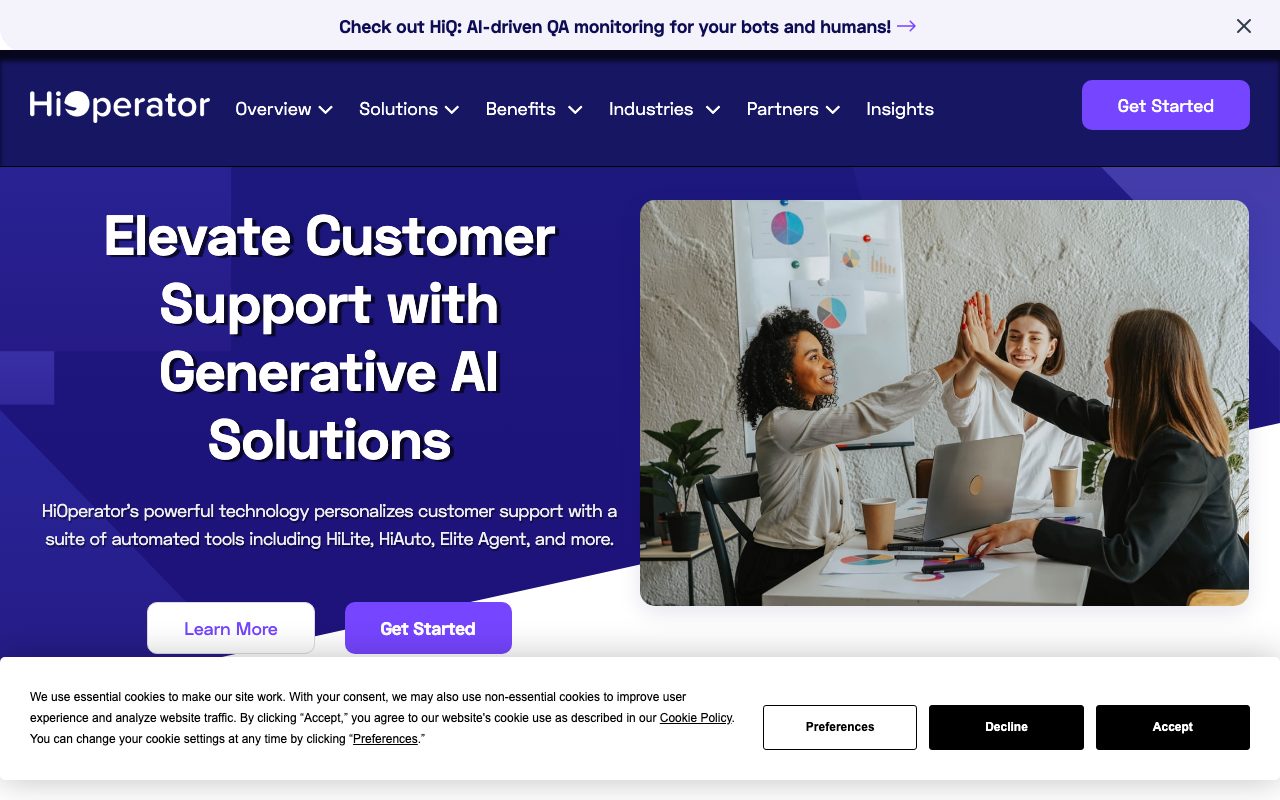 HiOperator website