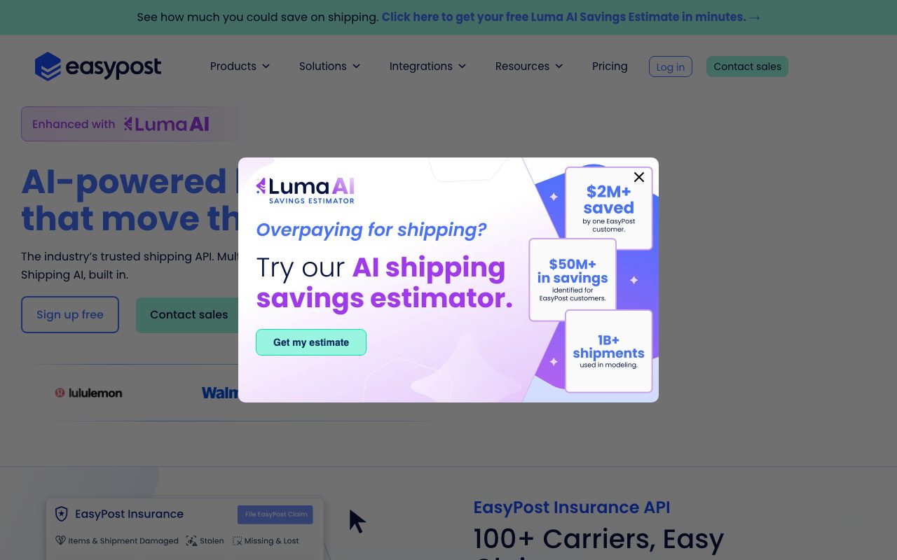 EasyPost website