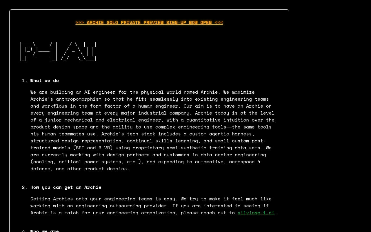 P-1 AI website