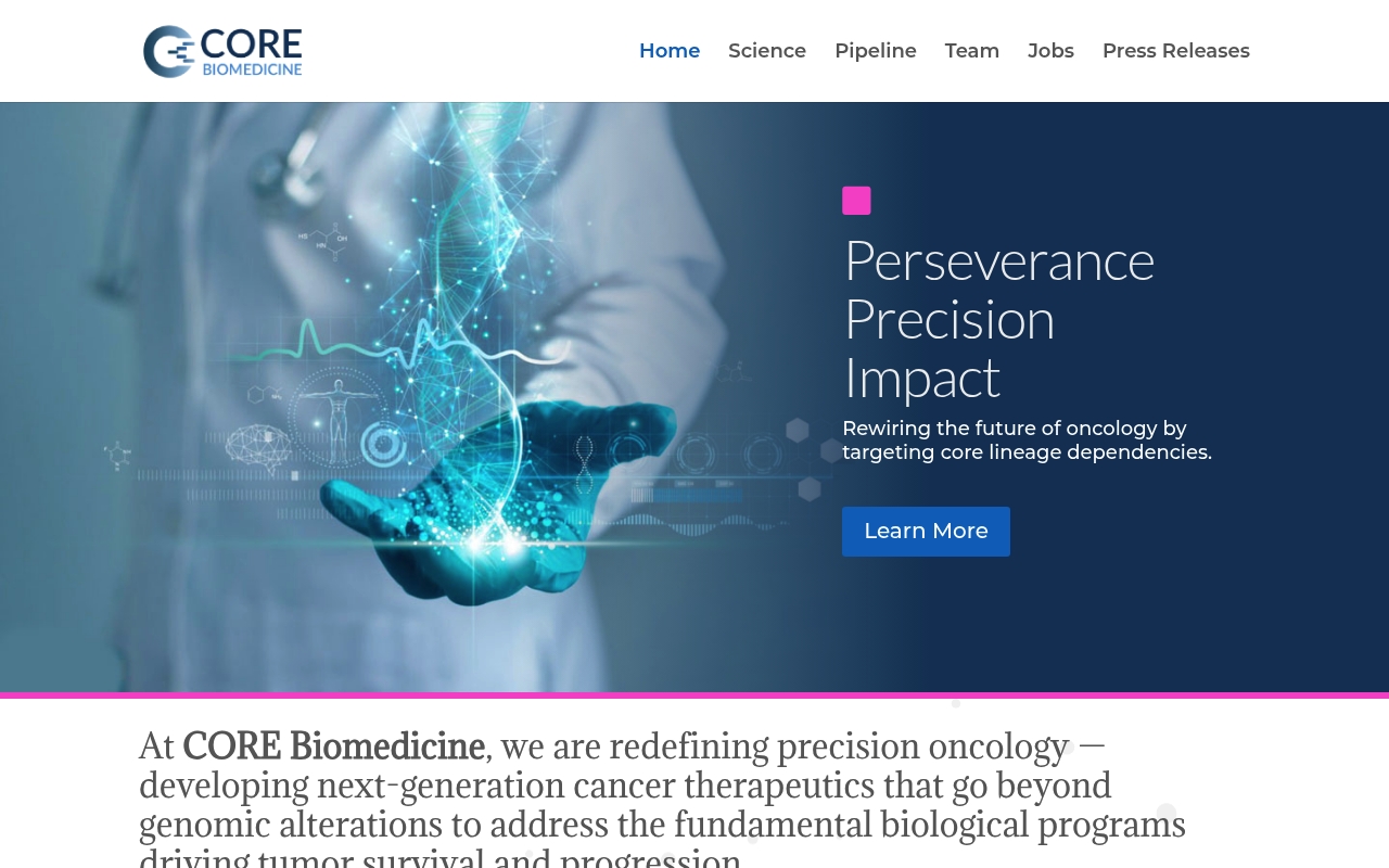 CORE Biomedicine website