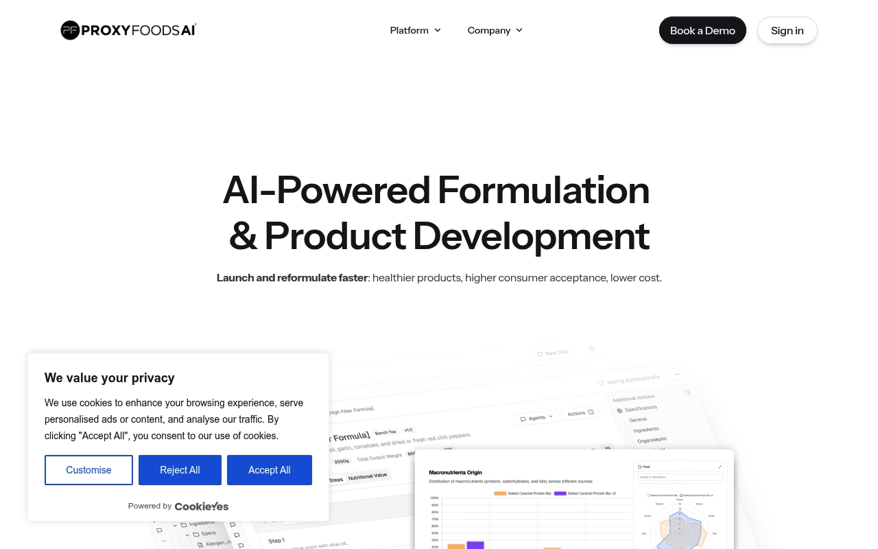 Proxy Foods website