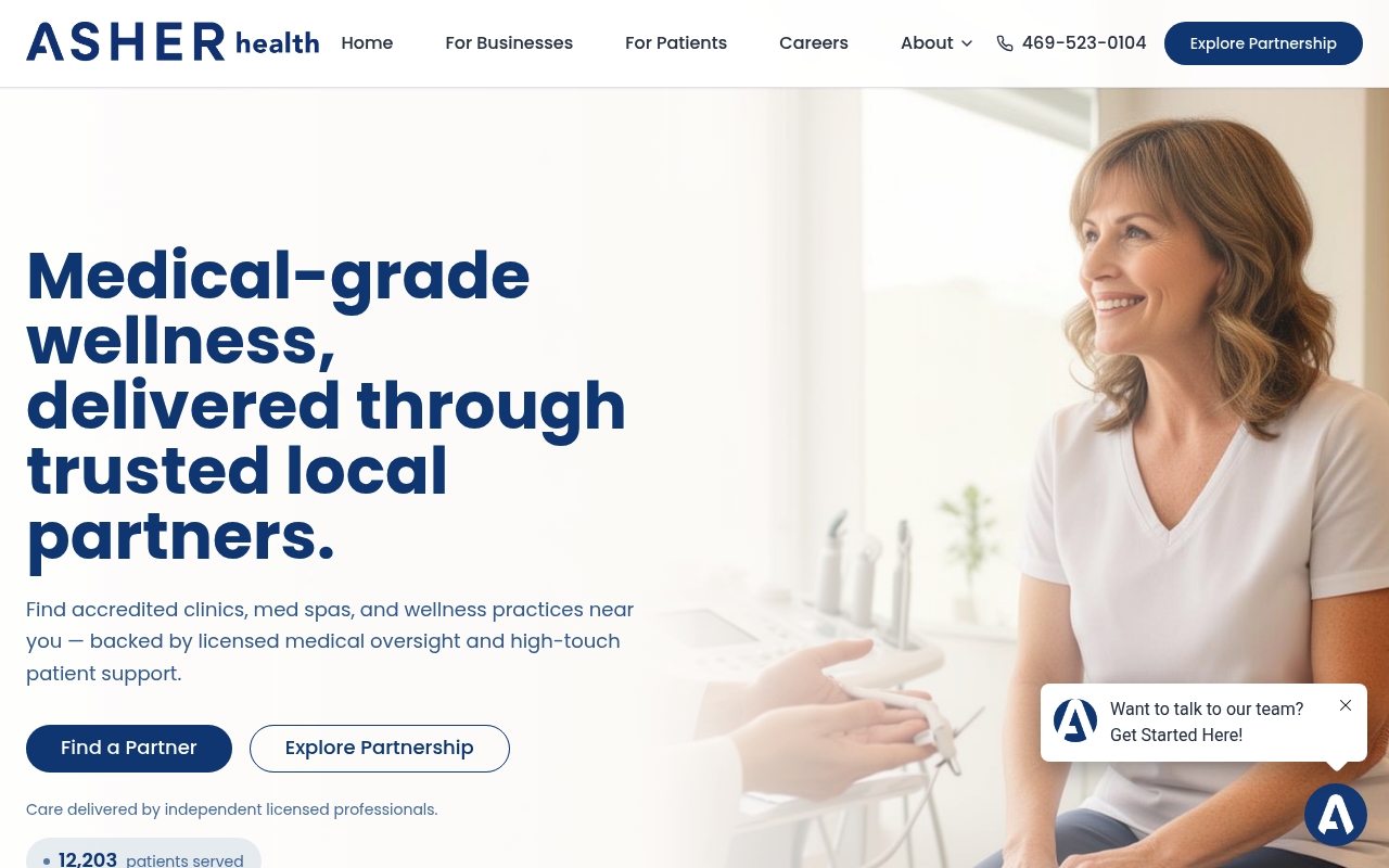 Asher Health website