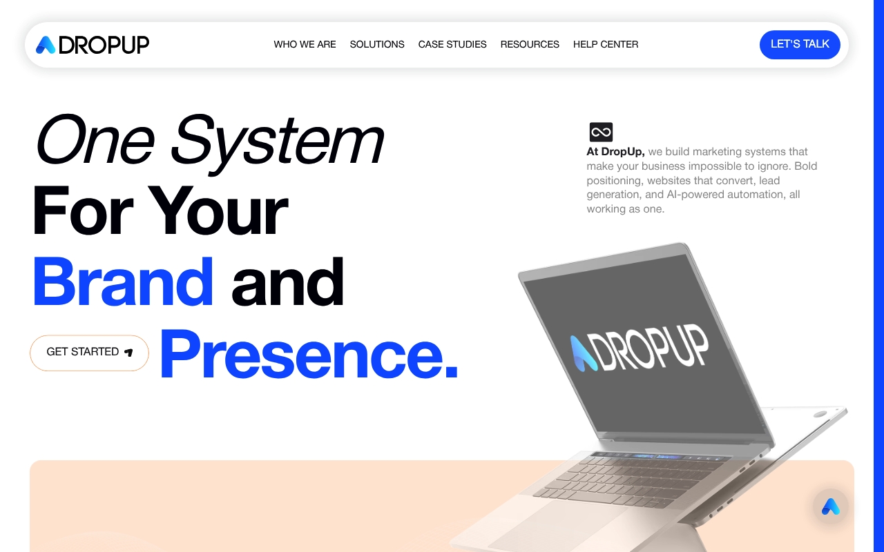 DropUp website