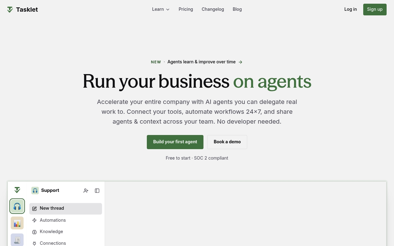Tasklet website