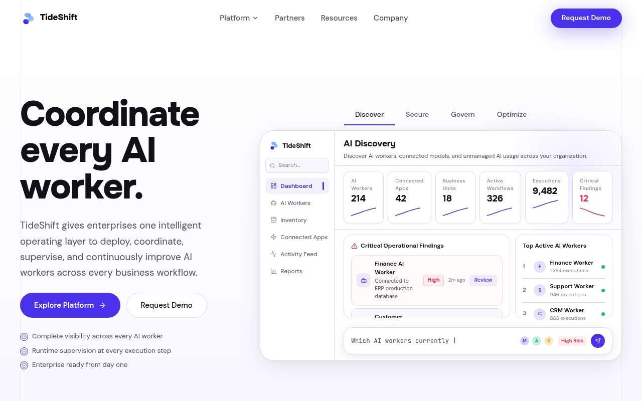 Tideshiftai website