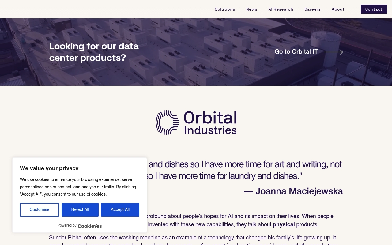 Orbital Industries website